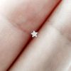 Tiny 2 mm star nose stud in 14k gold filled, photo 4