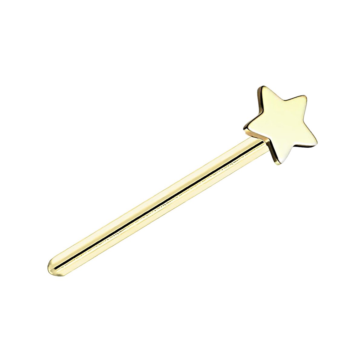 Tiny 2 mm star nose stud in 14k gold filled, photo 7