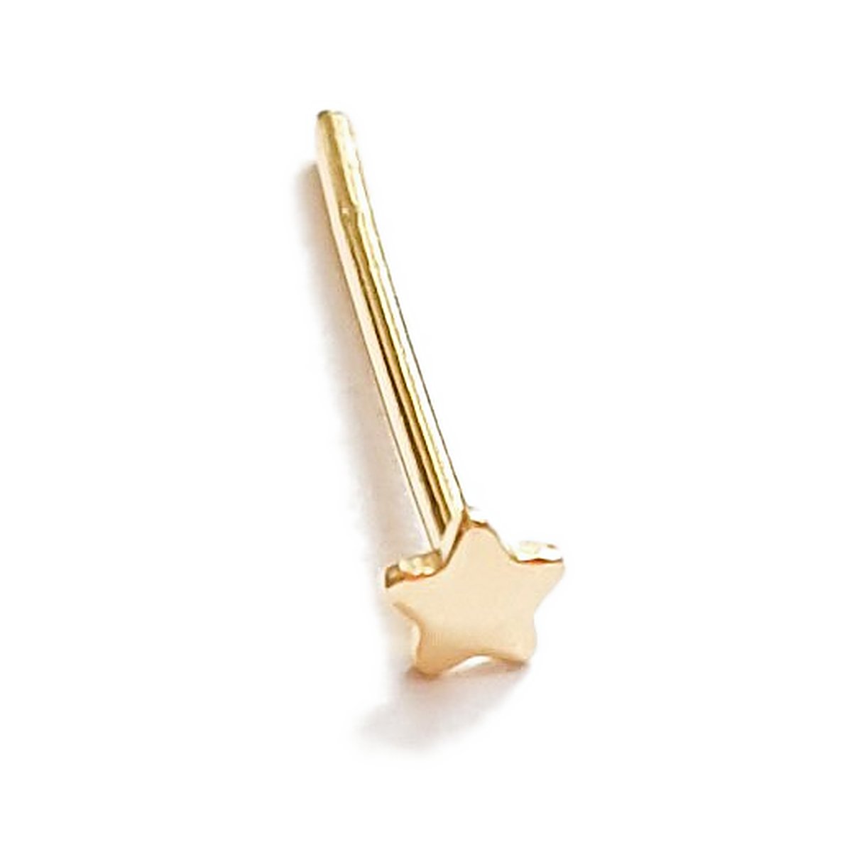 Tiny 2 mm star nose stud in 14k gold filled, photo 9