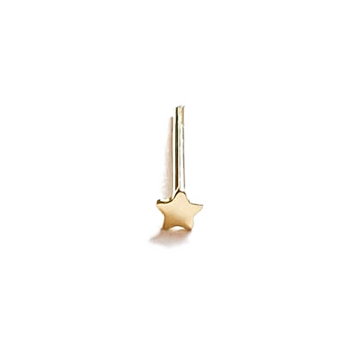 Tiny 2 mm star nose stud in 14k gold filled, photo 10