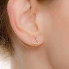 Triangle stud earring in 14k gold filled