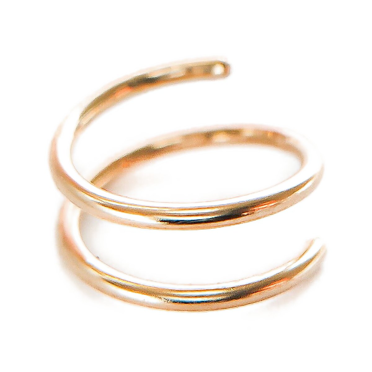Double hoop nose ring for one piercing in 14k gold filled, photo 5