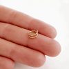 Double hoop nose ring for one piercing in 14k gold filled, photo 6
