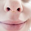 Twisted rope hinged septum ring, 16g, in sterling silver, photo 3