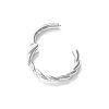 Twisted rope hinged septum ring, 16g, in sterling silver, photo 6