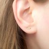 Two hole chevron stud earring for a double lobe piercing in 14k gold filled, photo 2