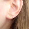 Two hole chevron stud earring for a double lobe piercing in 14k gold filled, photo 3
