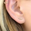 Wrapped double piercing staple earring in 14k gold filled, photo 2